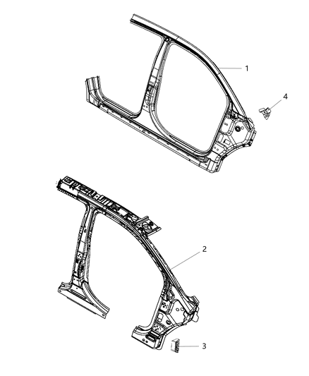 2015 Dodge Journey Panel-Body Side Aperture Inner Diagram for 68100223AB