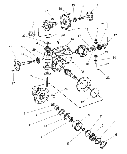 1998 Chrysler Town & Country Differential - Rear Diagram