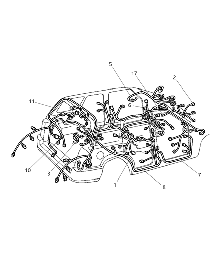 2003 Jeep Liberty Wiring-Rear Body Diagram for 56010525AC
