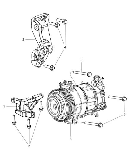 2015 Dodge Dart A/C Compressor Mounting Diagram 2