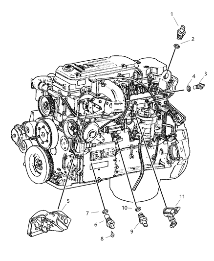 2001 Dodge Ram 2500 Sensors - Engine Diagram 2