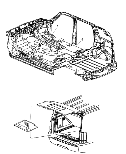 2010 Dodge Nitro Mat Kit-Floor Diagram for 1MS461DVAA