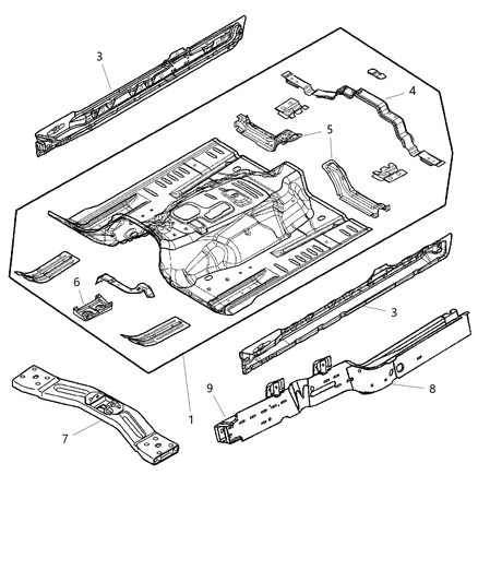2003 Jeep Liberty SILL-Body Side Diagram for 55176878AC