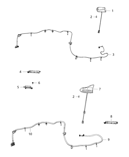 2015 Chrysler 200 Antenna-Cable & Base Assembly Diagram for 5NU66DX8AA
