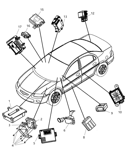 2004 Chrysler Sebring Module-Body Controller Diagram for 4602368AL