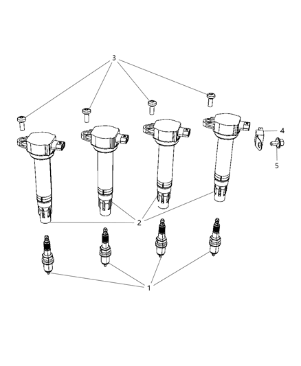 2014 Dodge Journey Spark Plugs & Ignition Coil Diagram 1