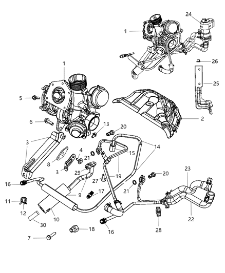 2009 Dodge Caliber Tube-COOLANT To Auxiliary Pump Diagram for 5047004AC