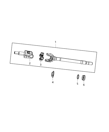 2008 Jeep Wrangler Shaft , Axle Diagram 2
