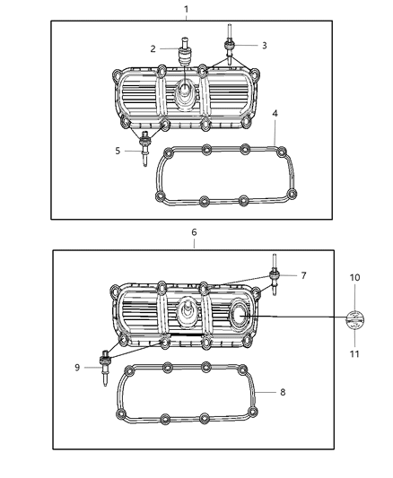 2007 Chrysler Town & Country Cylinder Head & Cover & Component Diagram 5