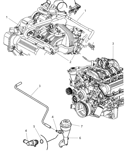 2006 Jeep Commander Tube-CRANKCASE Vent To Air Clean Diagram for 53013758AB