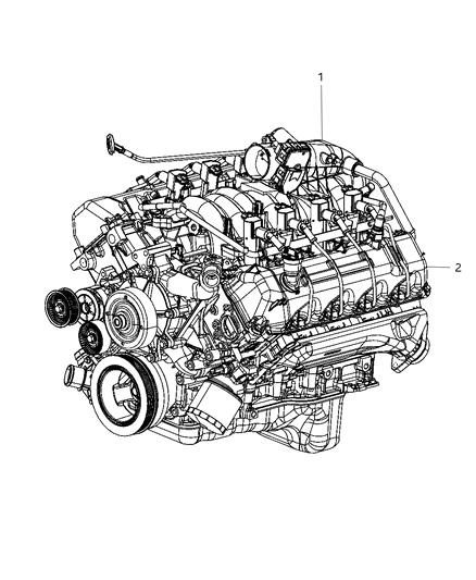 2009 Chrysler Aspen Engine Assembly & Service Diagram 1
