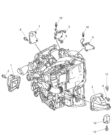 2009 Dodge Sprinter 2500 Engine Mounting Right Side Diagram