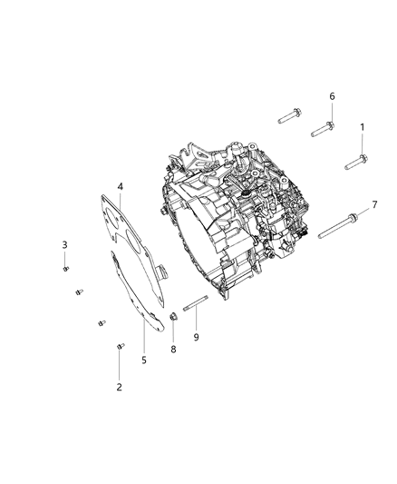 2018 Jeep Compass Transmission Dust Covers And Mounting Bolts Diagram