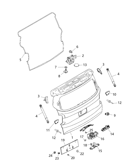 2019 Jeep Renegade Lever-LIFTGATE Release Diagram for 68428989AA