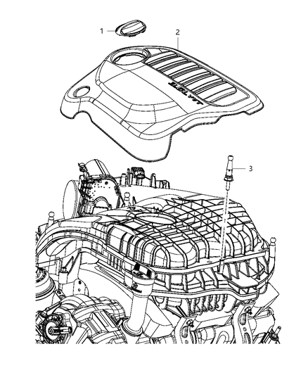 2014 Dodge Avenger Engine Cover & Related Parts Diagram 3