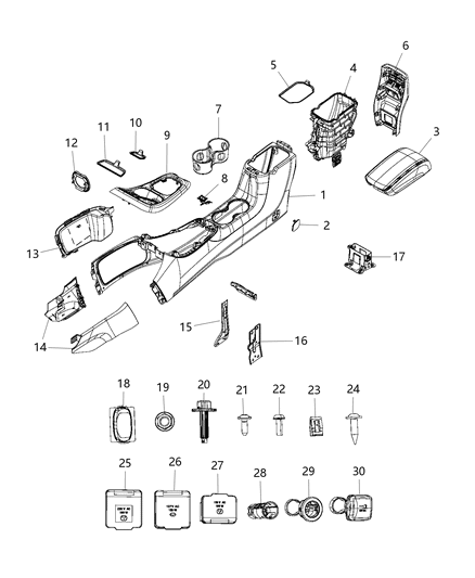 2018 Jeep Compass RETAINER-Cigar Lighter Mounting Diagram for 68150033AA