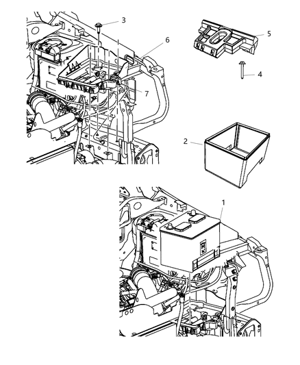 2011 Jeep Compass Battery Tray & Support Diagram