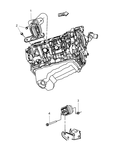 2010 Dodge Nitro Engine Mounting Right Side Diagram 2