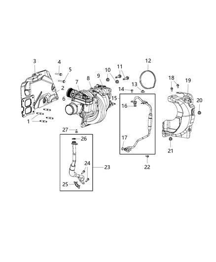 2021 Jeep Cherokee Turbocharger And Oil Hoses/Tubes Diagram