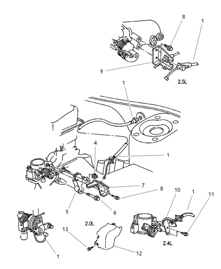 2000 Chrysler Cirrus Cable-Throttle Control Diagram for 4669916AD