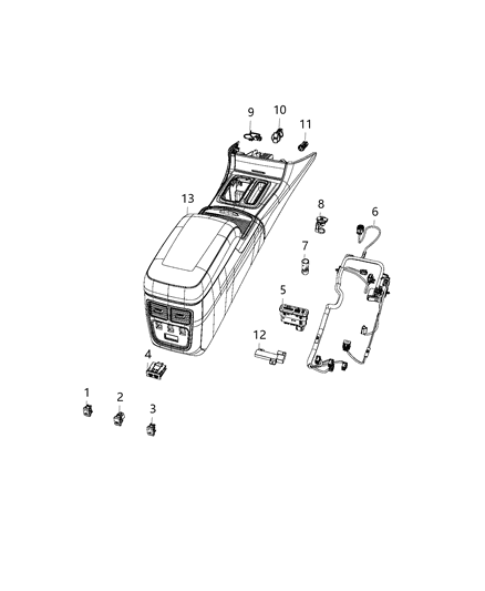 2020 Chrysler 300 Switches - Console Diagram