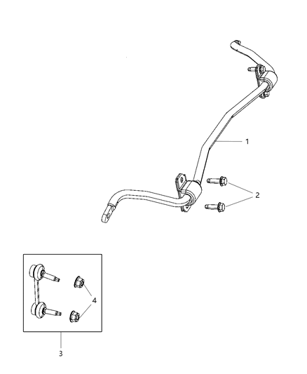 2011 Jeep Grand Cherokee Link-STABILIZER Bar Diagram for V8069682AA