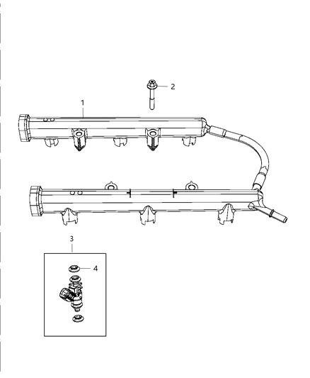 2014 Jeep Wrangler Fuel Rail & Injectors Diagram 2