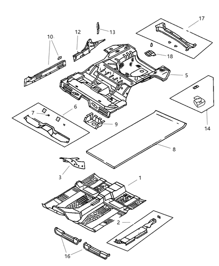 1997 Dodge Stratus Panel-Floor Pan Diagram for 4814362