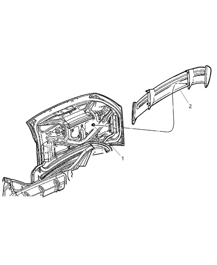 2002 Dodge Neon Spoiler - Rear Deck Lid Diagram