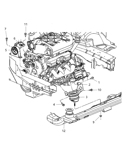 2005 Chrysler Pacifica INSULATOR-Engine Support Diagram for 4809780AB
