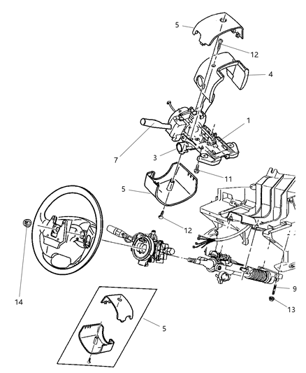 1999 Jeep Grand Cherokee Steering Column Assembly Diagram