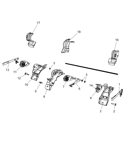 2008 Jeep Liberty Bracket Diagram for 68033993AA