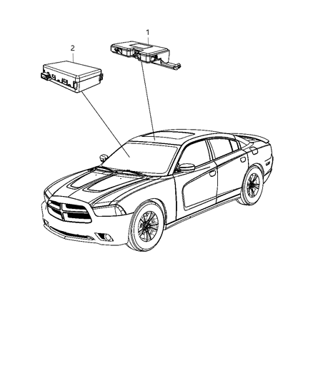 2013 Dodge Charger Modules, Overhead Diagram