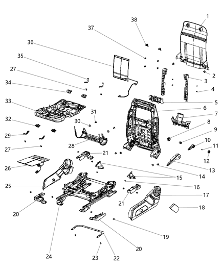 2014 Jeep Patriot Shield-Driver OUTBOARD Diagram for 1RX04DK2AA