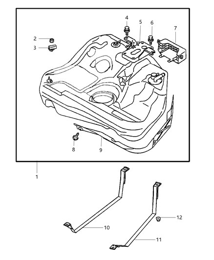 2005 Dodge Stratus Fuel Tank Assembly Diagram for 1700A014