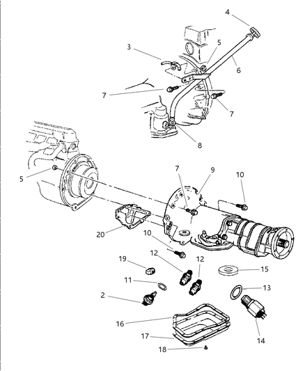 1998 Dodge Ram 1500 Case & Related Parts Diagram 1