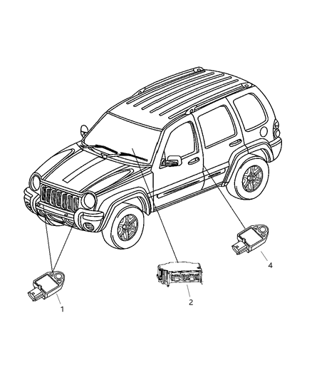 2004 Jeep Liberty OCCUPANT Restraint Module Diagram for 56038961AE