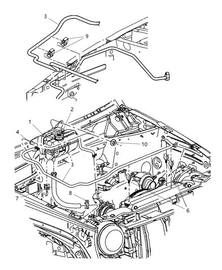 2003 Jeep Liberty Hose-COOLANT Recovery Bottle Diagram for 52079856AB