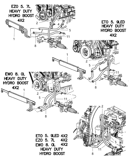 2003 Dodge Ram 3500 Line-Power Steering Pressure Diagram for 52121758AA