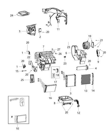 2014 Jeep Cherokee Air Conditioning & Heater Unit Diagram 1