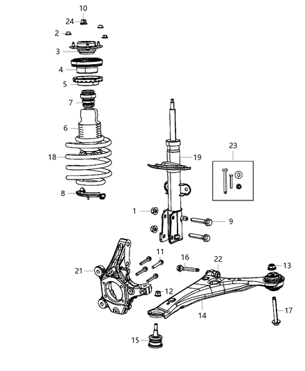 2014 Chrysler Town & Country Suspension - Front Diagram