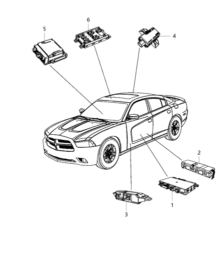 2014 Dodge Charger OCCUPANT Restraint Module Diagram for 56054077AJ