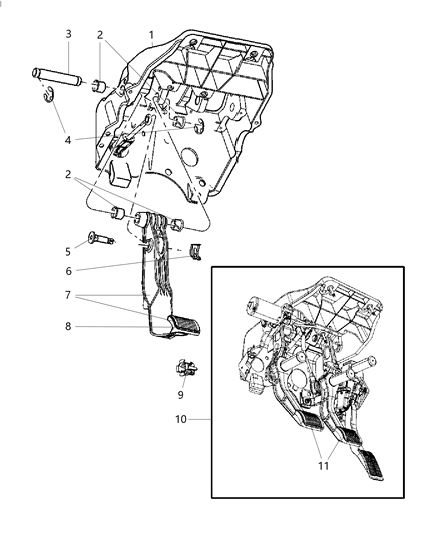2010 Dodge Ram 2500 Cover-Pedal Diagram for 68055746AA