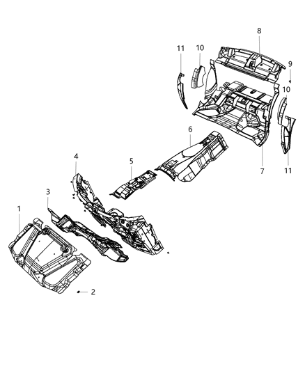 2015 Dodge Challenger SILENCER-Dash And COWL Sides Diagram for 68166411AC