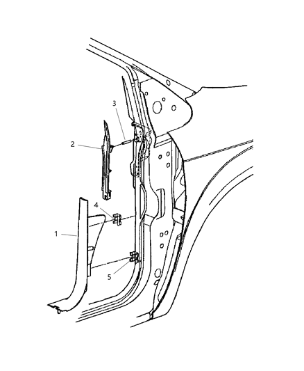 2005 Chrysler Town & Country Molding-Extension Diagram for UY60DX9AA
