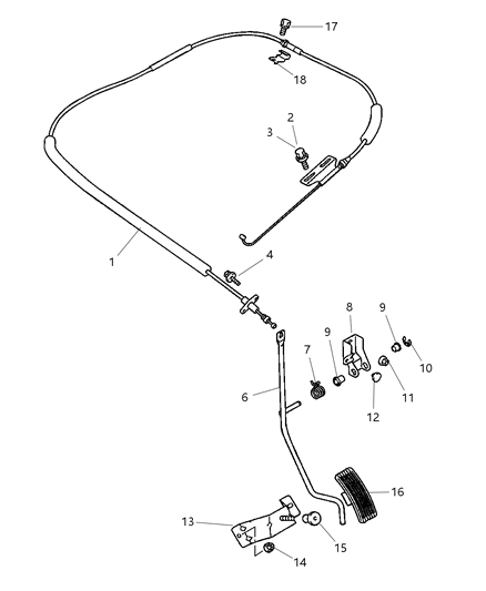 2004 Chrysler Sebring Throttle Controls & Pedal Diagram