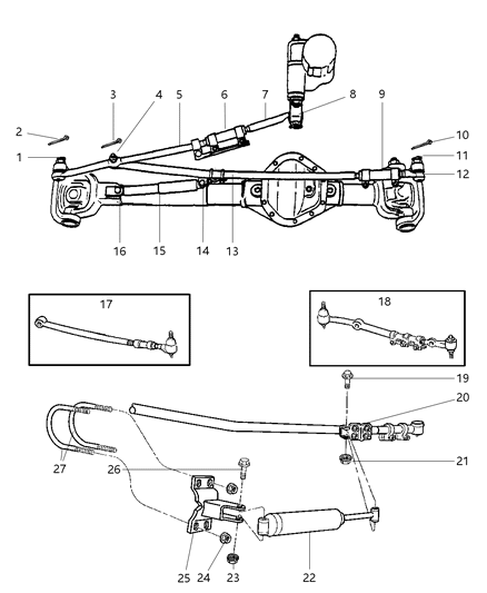 1997 Dodge Ram 1500 Tie Rod Assembly , Front Suspension Diagram for 52037574