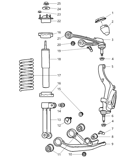 2007 Jeep Liberty Arm-Front Diagram for 52088748AD