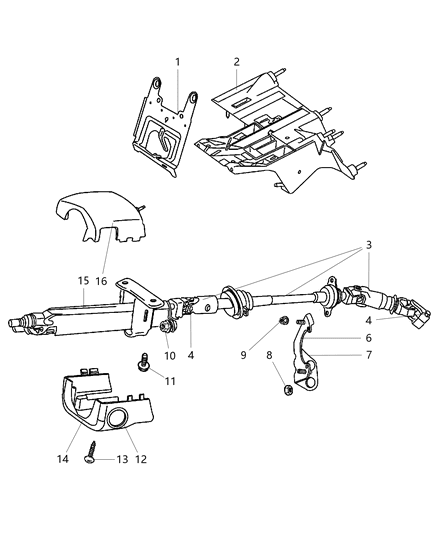 2006 Jeep Liberty SHROUD-Steering Column Diagram for 1CA79DX9AC