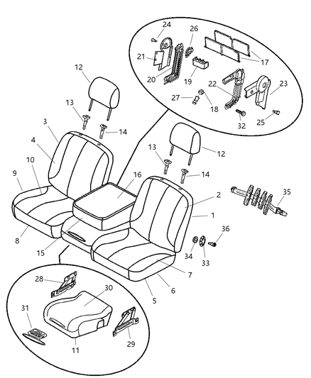 2005 Dodge Ram 3500 Seat Back-Front Diagram for 1BN691L5AA
